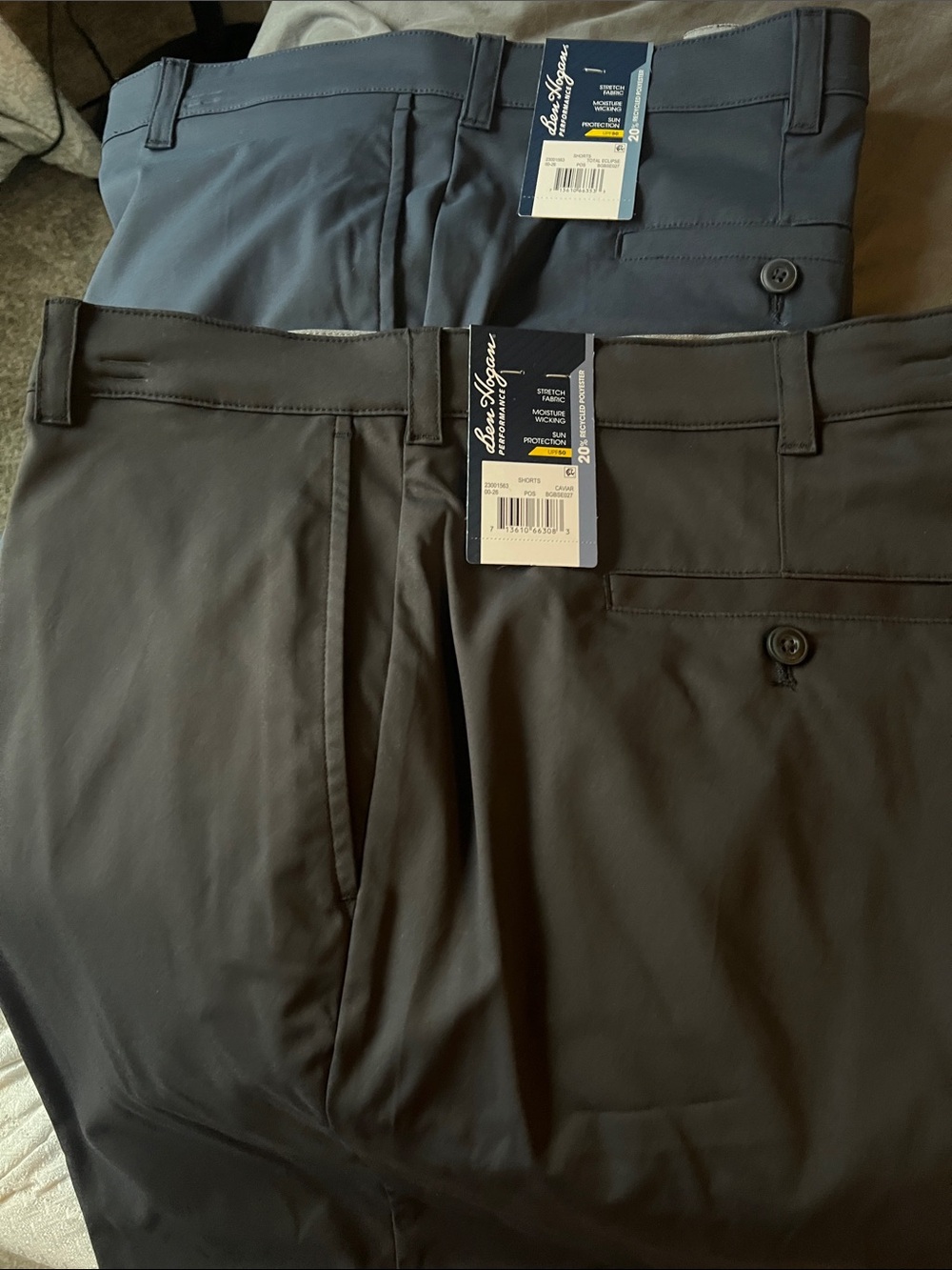NWT set of 2 shorts Hogan Men's Flat Front Shorts in Navy Blue and Black